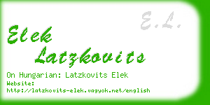 elek latzkovits business card